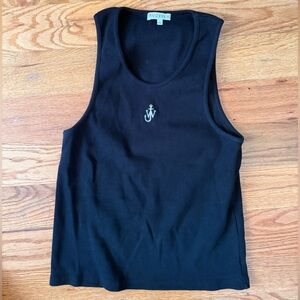 JW ANDERSON Black Ribbed Tank Top